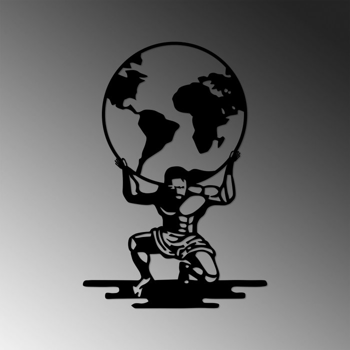 Wallity Atlas - 461 Escultura de Pared de Metal Negra